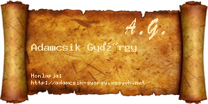 Adamcsik György névjegykártya