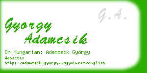 gyorgy adamcsik business card